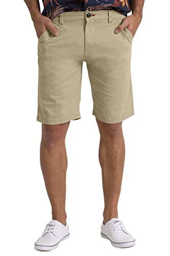 BlauerHafen Herren Sommer Chinoshorts Schlanke Passform 9" Klassische Baumwolle Lässiges Golf Strand Jogger Essential Halbe Hose Alle Taillengröße 30-40 (Beige, 34W) von BlauerHafen