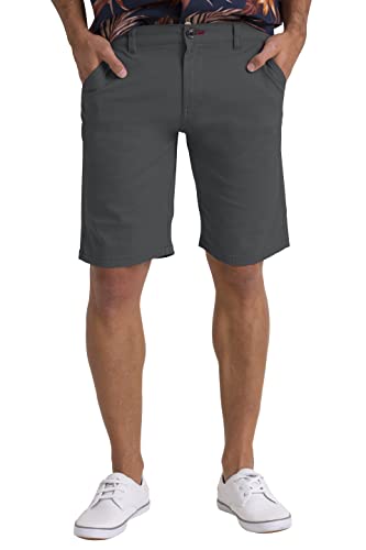 BlauerHafen Herren Sommer Chinoshorts Schlanke Passform 9" Klassische Baumwolle Lässiges Golf Strand Jogger Essential Halbe Hose Alle Taillengröße 30-40 (Dunkelgrau, 36W) von BlauerHafen