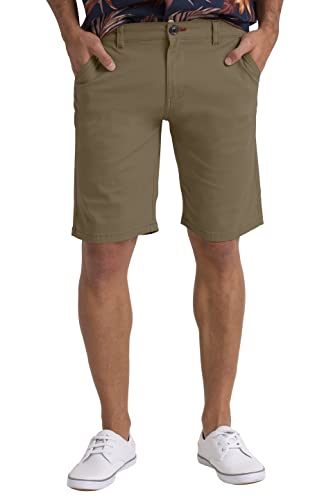 BlauerHafen Herren Sommer Chinoshorts Schlanke Passform 9" Klassische Baumwolle Lässiges Golf Strand Jogger Essential Halbe Hose Alle Taillengröße 30-40 (Khaki, 32W) von BlauerHafen