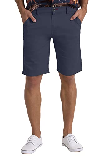 BlauerHafen Herren Sommer Chinoshorts Schlanke Passform 9" Klassische Baumwolle Lässiges Golf Strand Jogger Essential Halbe Hose Alle Taillengröße 30-40 (Navy, 34W) von BlauerHafen
