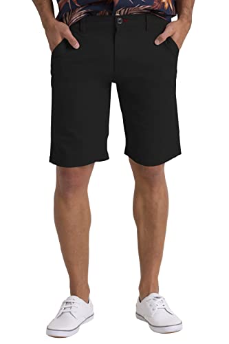 BlauerHafen Herren Sommer Chinoshorts Schlanke Passform 9" Klassische Baumwolle Lässiges Golf Strand Jogger Essential Halbe Hose Alle Taillengröße 30-40 (Schwarz, 38W) von BlauerHafen