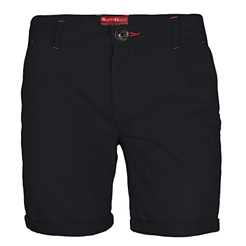 BlauerHafen Herren Stretch Chino Shorts Slim Fit Bermuda Kurze Hose Strecken-Baumwolle (W34 (Taille: 89-91cm), Schwarz) von BlauerHafen