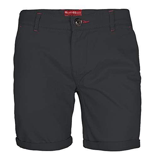 BlauerHafen Herren Stretch Chino Shorts Slim Fit Bermuda Kurze Hose Strecken-Baumwolle (W38 (Taille: 99-101cm), Dunkelgrau) von BlauerHafen