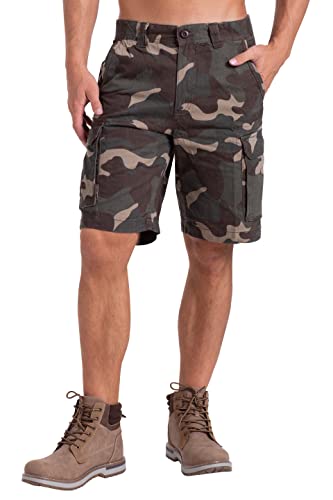 BlauerHafen Neue Herren Army Cargo Shorts 100% Baumwolle 6 Pockets Summer Bermuda Shorts (Jungle Camouflage, 36) von BlauerHafen