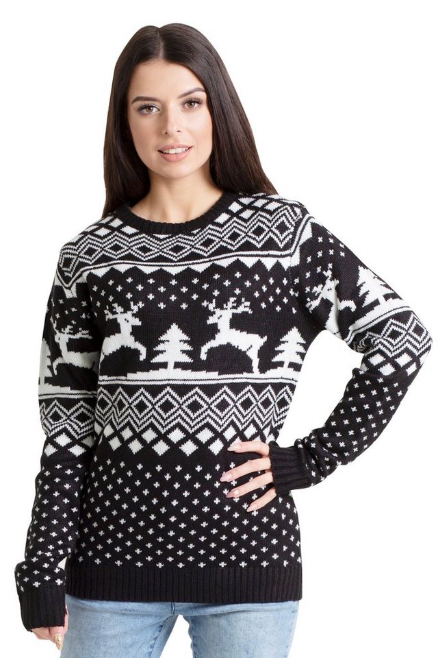BlauerHafen Weihnachtspullover Damen Weihnachts Pullover lange Ärmel Knit Rundhals Christmas Jumper von BlauerHafen