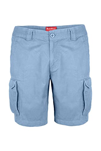 Herren Cargo Shorts 100% Baumwolle Combat Kurz Hose Normale Passform Bermuda (W38 (Taille: 99-101cm), Himmel Blau) von BlauerHafen