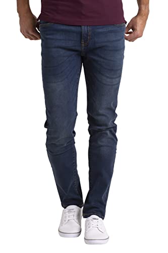 Herren Designer Jeans Stretch Jeanshose Designer Casual Relaxed Regular Slim Fit Hose Destroyed Look Denim 5 Pocket Jeanshose Designer Hose Denim (Indigo Blau, 28W / 30L) von BlauerHafen