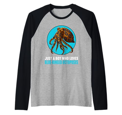 Herren Blue-Ringed Octopus Blaugeringelter Krake Raglan Herren Blue-Ringed Octopus Blaugeringelter Krake Raglan von Blaugeringelter Krake Blue-ringed Octopus Shop