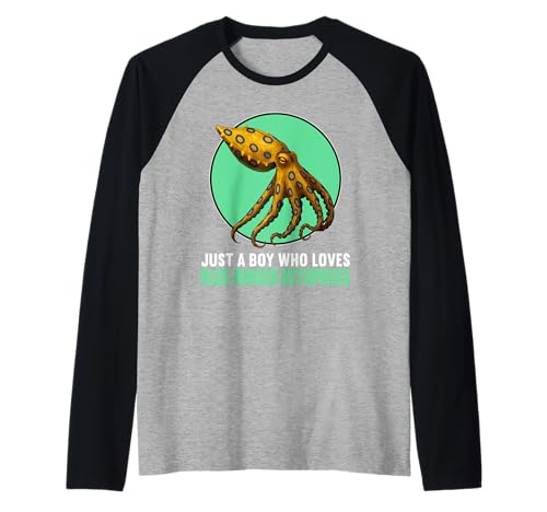 Herren Blue-Ringed Octopus Blaugeringelter Krake Raglan Herren Blue-Ringed Octopus Blaugeringelter Krake Raglan von Blaugeringelter Krake Blue-ringed Octopus Shop