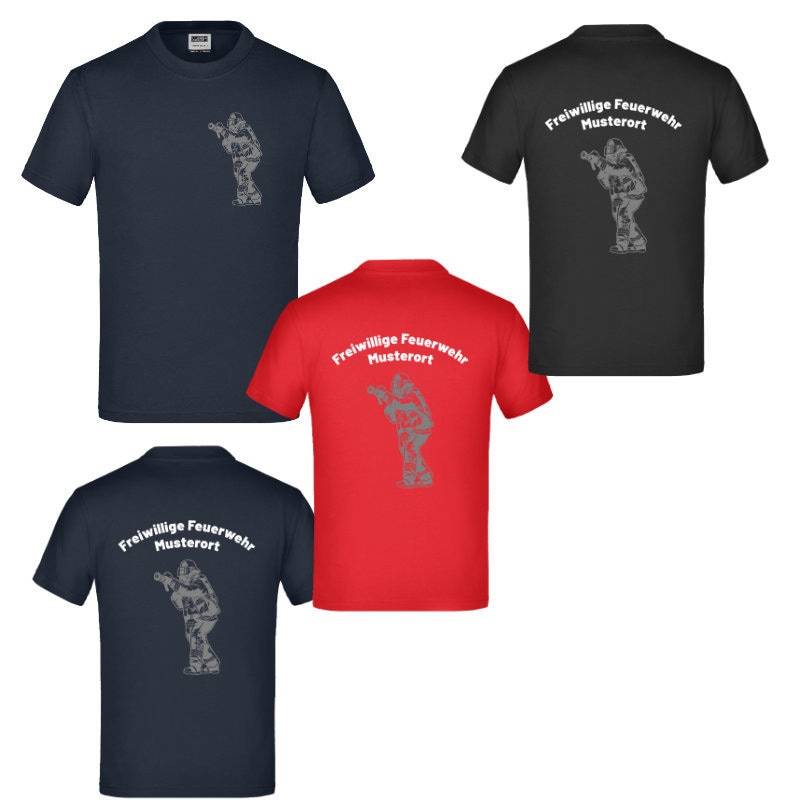 Feuerwehr T-Shirt Löschangriff Mit Ortsname Feuerwehr T-Shirt Löschangriff Mit Ortsname von BlaulichtAusstattung