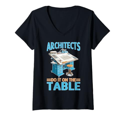 Damen Architects Do It On The Table Architekturwitz T-Shirt mit V-Ausschnitt Damen Architects Do It On The Table Architekturwitz T-Shirt mit V-Ausschnitt von Blaupause -Banter -Architekten Wortspiele
