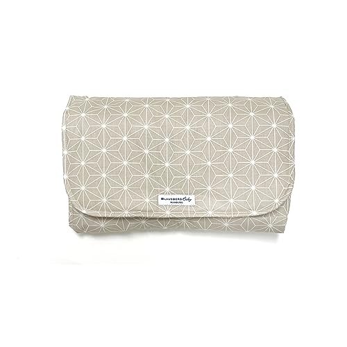 Blausberg Baby - Wickeltasche ABWASCHBAR Windeltasche mit Wickelunterlage für unterwegs - Materialien Oek-Tex Standard zertifiziert - Made in Germany - Happy Star Beige von Blausberg