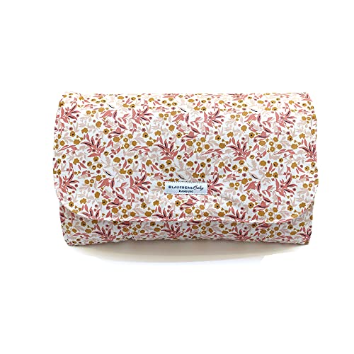 Blausberg Baby - Wickeltasche ABWASCHBAR Windeltasche mit Wickelunterlage für unterwegs - Materialien Oek-Tex Standard zertifiziert - Made in Germany - Blumenwiese Rosa von Blausberg