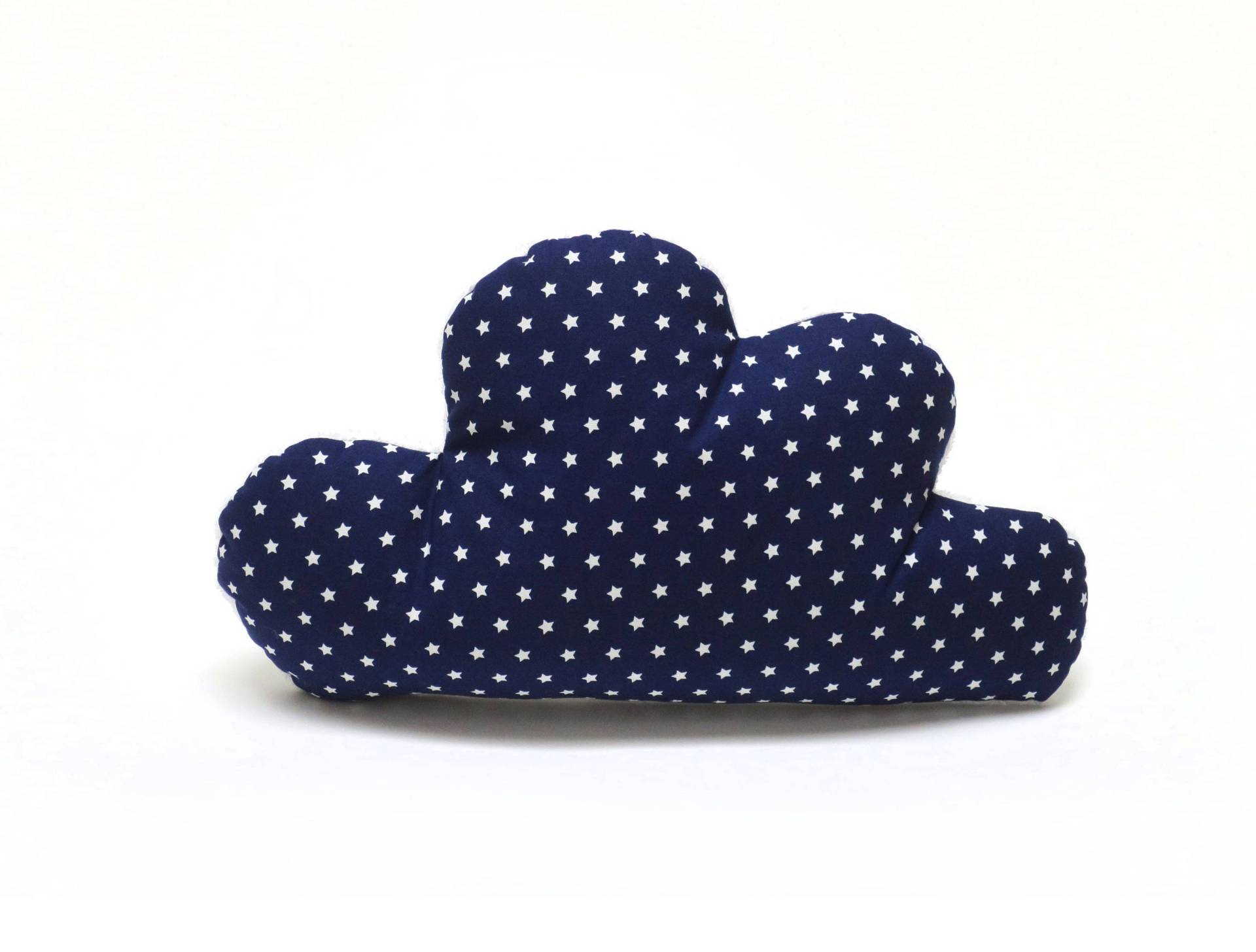 Schmusewolke Kissen in Wolken-Form Mit Frottier-Seite Dekokissen - Blau Stern von BlausbergBaby