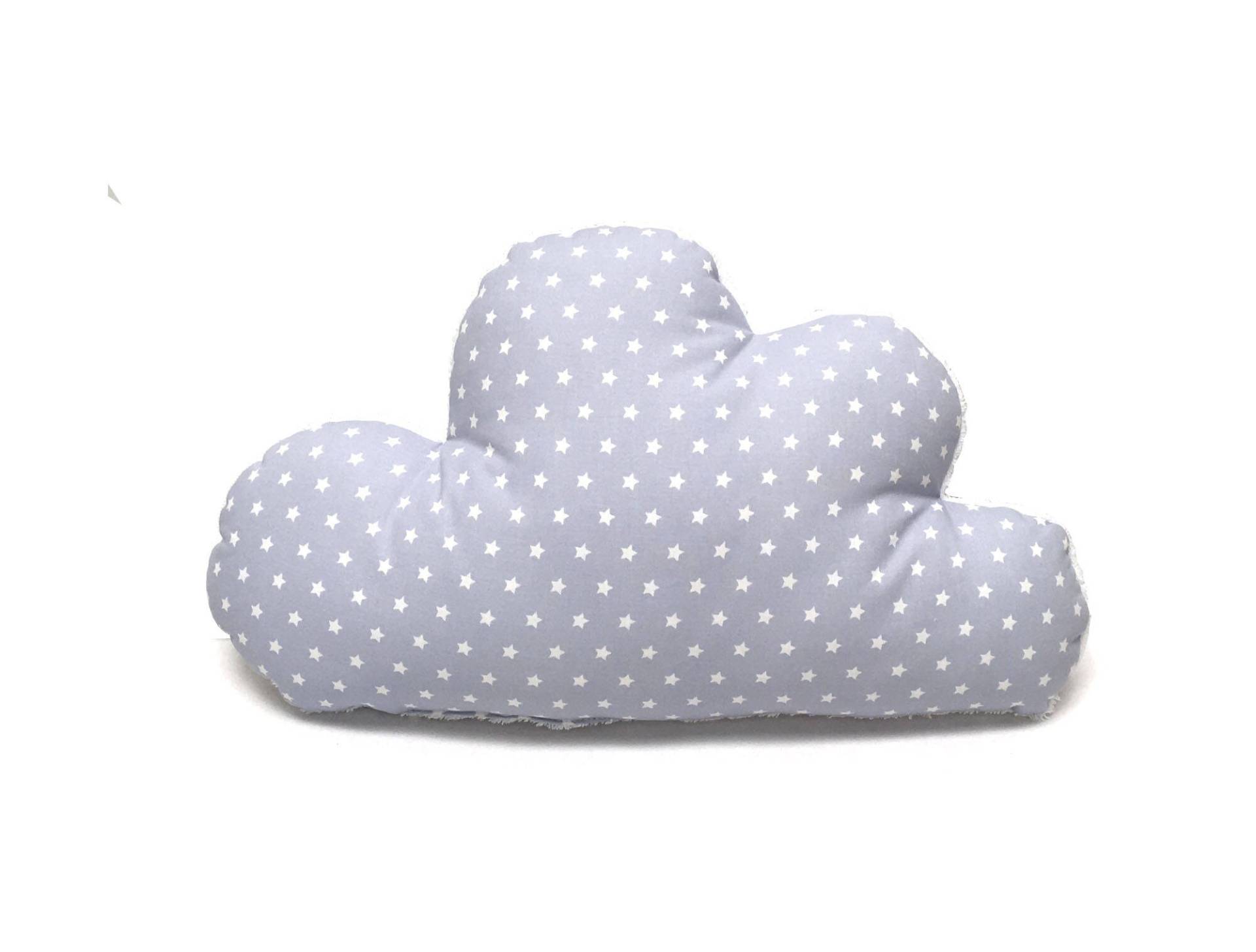 Schmusewolke Kissen in Wolken-Form Mit Frottier-Seite Dekokissen - Grau Stern von BlausbergBaby