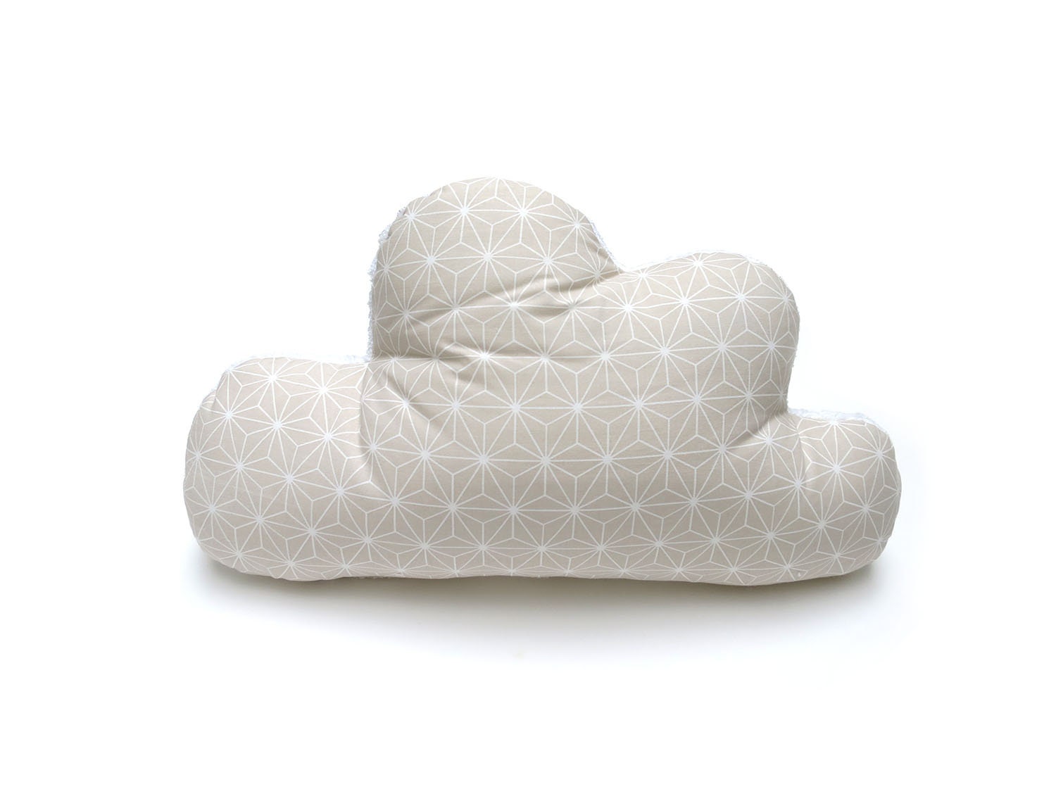 Schmusewolke Kissen in Wolken-Form Mit Frottier-Seite Dekokissen - Happy Star Beige von BlausbergBaby