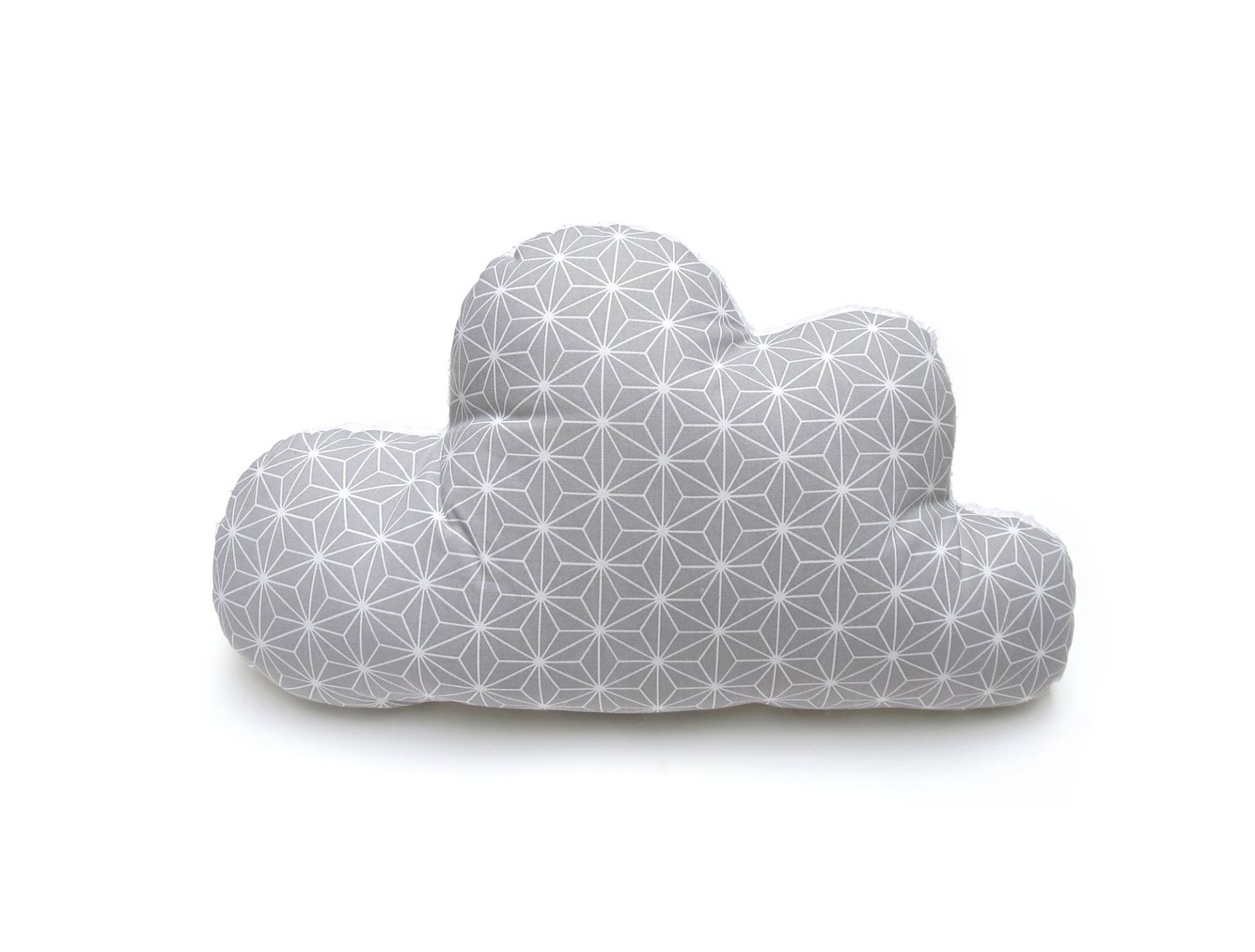 Schmusewolke Kissen in Wolken-Form Mit Frottier-Seite Dekokissen - Happy Star Grau von BlausbergBaby