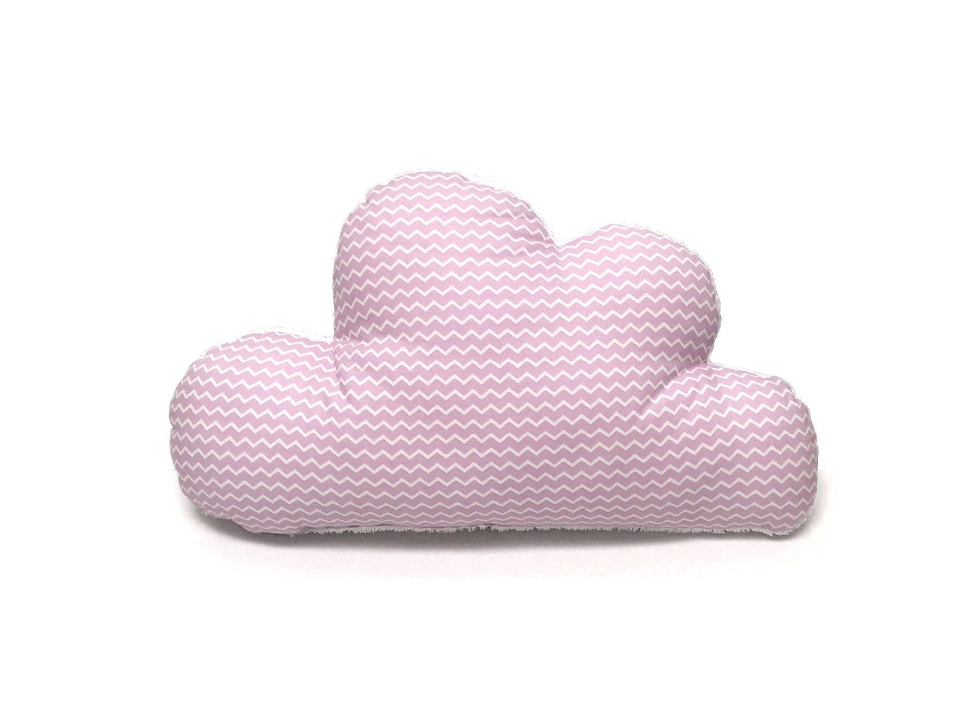 Schmusewolke Kissen in Wolken-Form Mit Frottier-Seite Dekokissen Rosa Chevron von BlausbergBaby