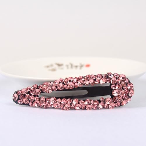 1 Stück 2.2x8cm Strass Haarspange für Damen,Bunte Strasssteine Haarclips Haarklammern Braut Kristall Haarspangen Glitzer Metall Haar Clips Haarschmuck für Hochzeit Bankett,Rosa-Lila von Blausky