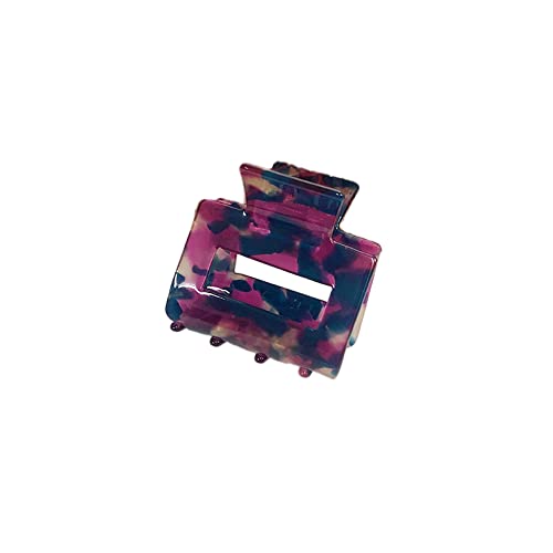 1 Stück 5x5cm Quadratische Haarspange,Klein Claw Clip Rutschfeste Acryl Haarklammer Bunt Hair Clip Haaraccessoire Haarstyling Zubehör für Frauen und Damen Dickes Dünnes Haar,Lila von Blausky
