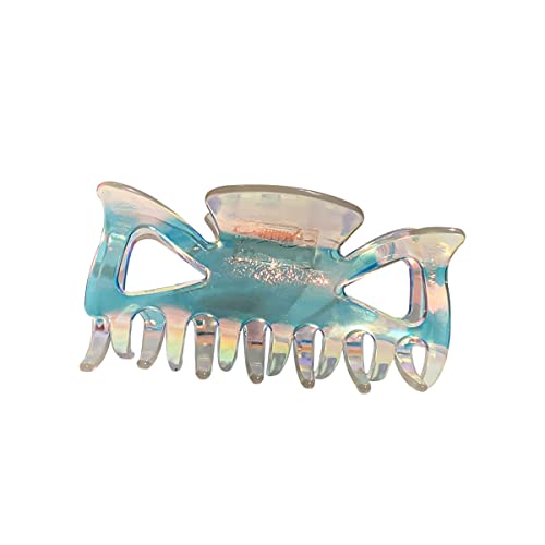 1 Stück 6.5x3.5cm Laser Haarspangen Damen,Bunte Claw Clips Rutschfest Haarklammern Starken Halt Haarschmuck aus Acryl Haarstyling-Zubehör für Dickes Und Dünnes Haar,Bunt Blau O von Blausky