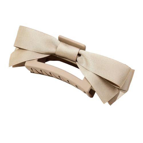 1 Stück 8.5cm Schleife Hair Claw Haar-Klammer mit Schleifen,Hair Clips Bänder Haarspangen Rutschfeste Haarklammern Französisches Bogen Haarclip für Damen Dick/Dünn Haar,Khaki von Blausky