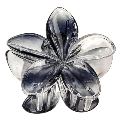 1 Stück 8cm Blumen Haarklammer,Bunt Hawaii Plumeria spangen haare Rutschfeste Flower hair clips Haarspangen Haarschmuck Blume Haarstyling-Zubehör für Frauen Strand Urlaub,Schwarz E von Blausky