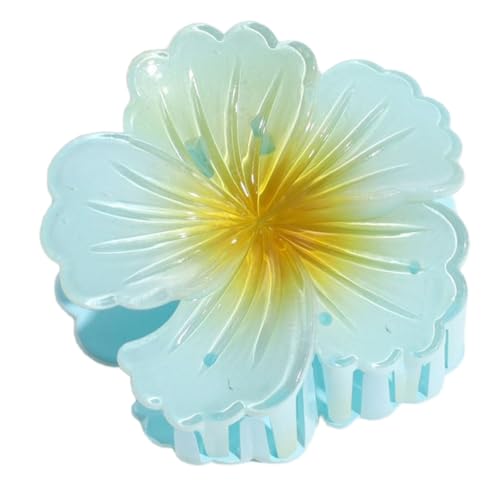 1 Stück Blumen Haarklammer,Verlaufsfarbe Blumen-Haarklammern,Elegant Französisch Hair Clip,Damen Rutschfest Haarstyling Zubehör für Hochzeit Strand Weihnachten Täglich,7.5x7.2cm,Blau von Blausky