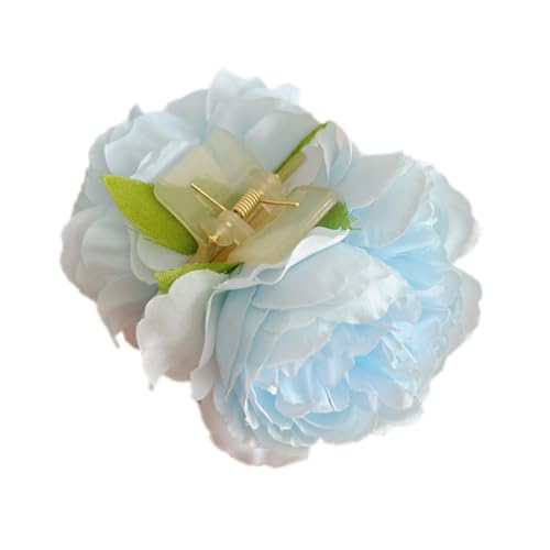 1 Stück Blumen Haarklammer Frauen,Rose Haarspange Elegant Seidenblume Hair Clip Hawaii Haarklammern Rutschfest Haarstyling Zubehör Haarschmuck für Damen,Dickes Dünnes Haar,Blau von Blausky