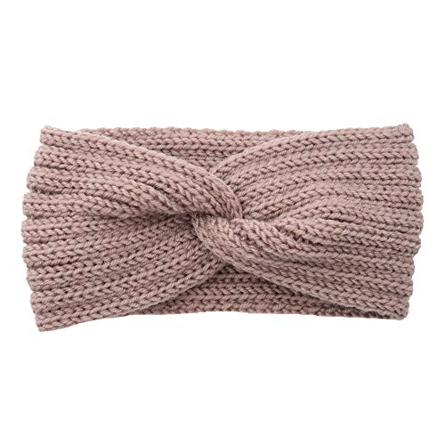 1 Stück Damen Gestrickt Stirnband Ohrenwärmer Winter Haarband Verdicken Elastische Haarband Strick-Kopfband für Frauen Outdoor Sport Einkaufen Skifahren Laufen Joggen 11x21cm,Bohnenpaste von Blausky