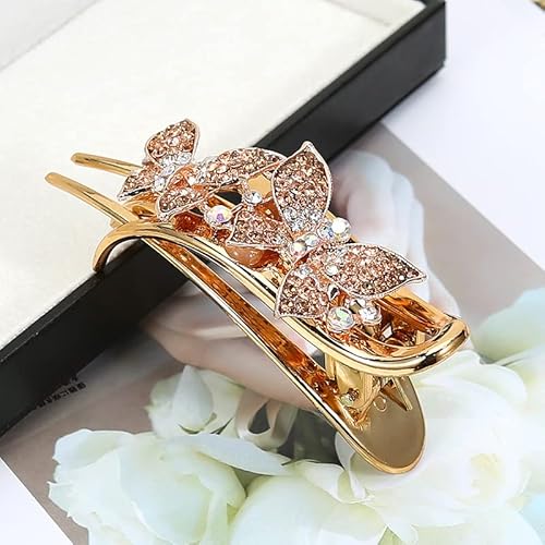 1 Stück Damen Haarklammern Haarspangen Strass haarnadel Metall Haar Griffe Groß Französische Haarspangen,Rutschfest Haarspange Elegant Haarschmuck für Damen,9 x 3.5 cm,Schmetterling Champagner Gold 1 Stück Damen Haarklammern Haarspangen Strass haarnadel Metall Haar Griffe Groß Französische Haarspangen,Rutschfest Haarspange Elegant Haarschmuck für Damen,9 x 3.5 cm,Schmetterling Champagner Gold von Blausky