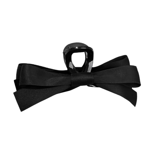 1 Stück Doppelseitig Schleife Haarklammern,Rutschfeste Haarklammer Haarkrallen Haarspangen mit Bandschleife Große Hair Clip Haarschmuck für Frauen Dünnes und Dickes Haar,Schwarz von Blausky