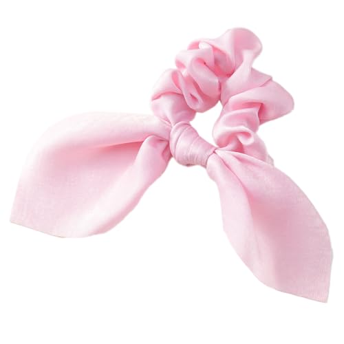 1 Stück Elasitc Haargummis für Damen,Weiche Schleife Scrunchies Kaninchenohren Scrunchie Haarschmuck Stoffe Haarband Pferdeschwanz-Halter für dickes Haar und lockiges Haar,Rosa von Blausky