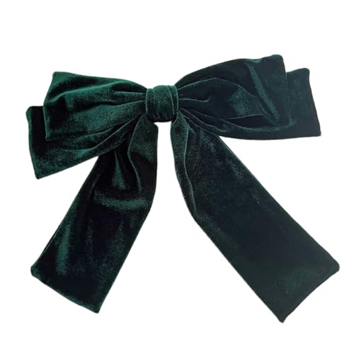 1 Stück Große Haarschleifen Clip Schleife Haarspange,Samtschleifen-Haarklammern,Elegante Französische Haarschmuck,Schleife Clip Stoff Haarschleife für Damen,Hochzeit Bankett Täglich,Dunkelgrün von Blausky