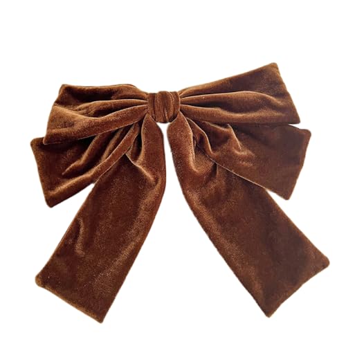 1 Stück Große Haarschleifen Clip Schleife Haarspange,Samtschleifen-Haarklammern,Elegante Französische Haarschmuck,Schleife Clip Stoff Haarschleife für Damen,Hochzeit Bankett Täglich,Kaffeefarbe von Blausky