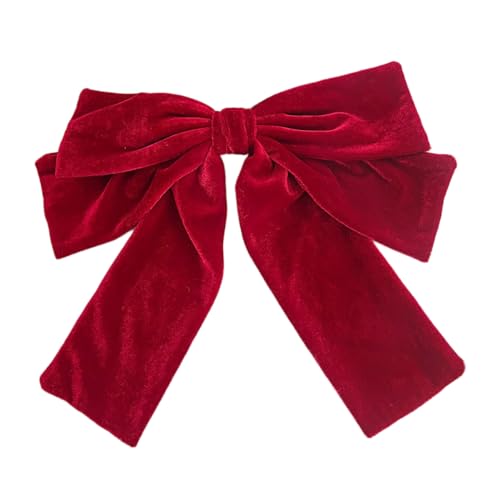 1 Stück Große Haarschleifen Clip Schleife Haarspange,Samtschleifen-Haarklammern,Elegante Französische Haarschmuck,Schleife Clip Stoff Haarschleife für Damen,Hochzeit Bankett Täglich,Rot von Blausky