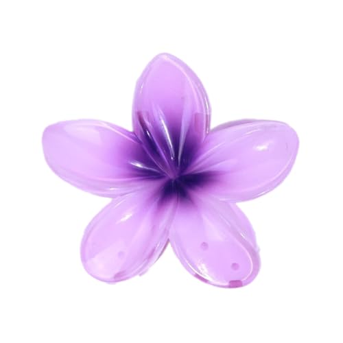 1 Stück Haarklammern mit Plumeria-Blumen-Motiv,Rutschfeste Blumen-Haarspange aus Acryl Farbig Plumeria Hair Clip 8cm Hawaii-Haarschmuck für Frauen dickes Dünnes Lockiges Haar,Violett von Blausky