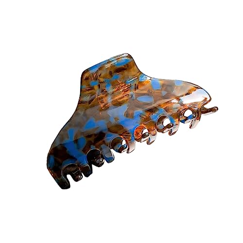 1 Stück Haarspangen damen für Dickes Haar,Haar Jaw Clips Große Rutschfester Haarklammer Klaue Clips starker Halt Bunter Klauenklemme Haarclip Haarstyling-Zubehör für Frauen,Blaubraun von Blausky