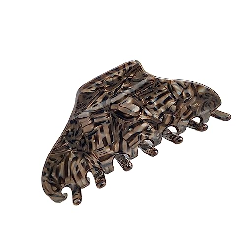 1 Stück Haarspangen damen für Dickes Haar,Haar Jaw Clips Große Rutschfester Haarklammer Klaue Clips starker Halt Bunter Klauenklemme Haarclip Haarstyling-Zubehör für Frauen,Linien braun von Blausky