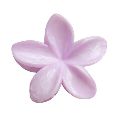 1 Stück Hawaiian Plumeria Haarklammern für Damen Dickes/Dünn Haar,Blumen Haarspangen Haarclips Rutschfeste Haarkrallen aus Harz Flower Hair Clip Haarschmuck für Strand Urlaub,Lila von Blausky