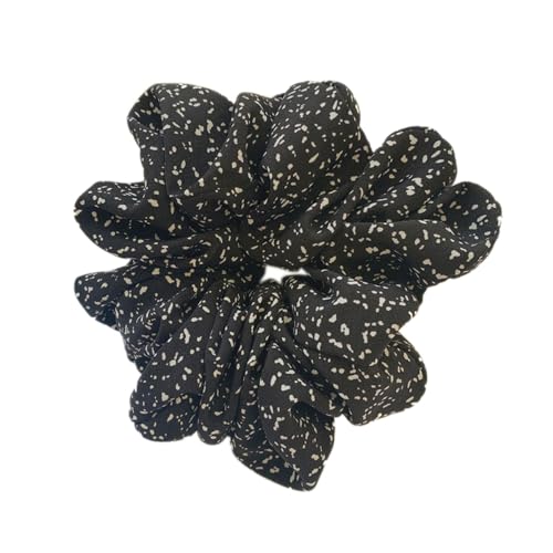 1 Stück Mehrfarbig Großes Scrunchies,Frauen Retro Stoff-Haarband Haar Bobbles Weiche Elastische Haarbänder Haargummis Elegant Haarschmuck für Damen Dickes und Dünne Haar,Schwarz von Blausky