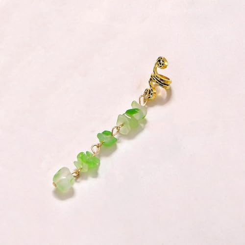 1 Stück Metall Dreadlocks Haarschmuck,Haarspiralen Clips Spiral Pin Spirale Haarspange mit Steinperlen Spirale Haar Clip Zöpfe Schmuck für Männer & Frauen DIY Haar Stil,Hellgrün,M von Blausky