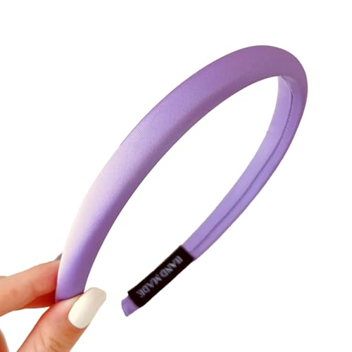 1 Stück Satin Haarband Damen,Weicher Schwamm Haarreifen Gepolstertes Stirnband Stoff Haarreif Dünnes Stirnbänder keine Zähne Haarschmuck zum Waschen Make up Dusche Hautpflege,Lila von Blausky