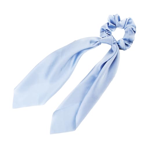 1 Stück Satin-Haarschleifen,Haarband mit Langer Schwanz für Damen Elastische Haargürtel Haargummis Haarbänder Elegant Bowknot Haar Ringe Pferdeschwanzhalter Frauen Haarschmuck,Satin-Himmelblau von Blausky