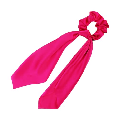 1 Stück Satin-Haarschleifen,Haarband mit Langer Schwanz für Damen Elastische Haargürtel Haargummis Haarbänder Elegant Bowknot Haar Ringe Pferdeschwanzhalter Frauen Haarschmuck,Satin-Rosenrot von Blausky