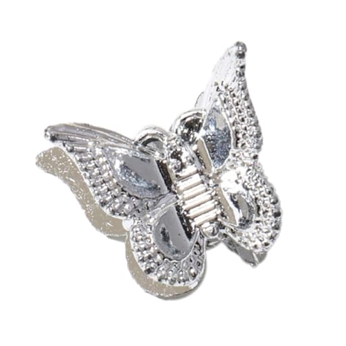 10 Stück 1.5x1.7cm Klein Schmetterling Clips,ABS Haarspangen Damen Haarklammer niedliche Butterfly Haarclips Rutschfeste Haar-Accessoires Mini Hair Clips für Dünnes Haar,Silber von Blausky