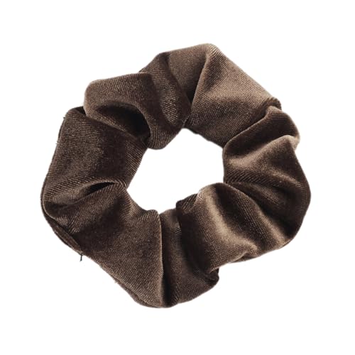 10 Stück Haargummis,Scrunchies aus Samt Elastische Haarbänder Bunte Gummibänder Haar Scrunchies aus Samt Stirnbänder Pferdeschwanz Weich Haarschmuck für Damen Frauen Tägliches Tragen,Hellbraun von Blausky