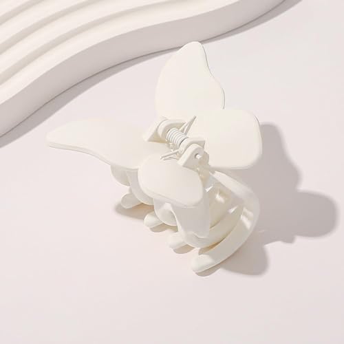 10 Stück Haarklamme,Kunststoff Rutschfester Haarspangen,Haarnadel,Haarklammern Matt,Modisches Haarschmuck,Haarstyling-Zubehör für Frauen Dickes und Dünnes Haar,Großer Milchweißer,6,5 x 5,5 cm von Blausky