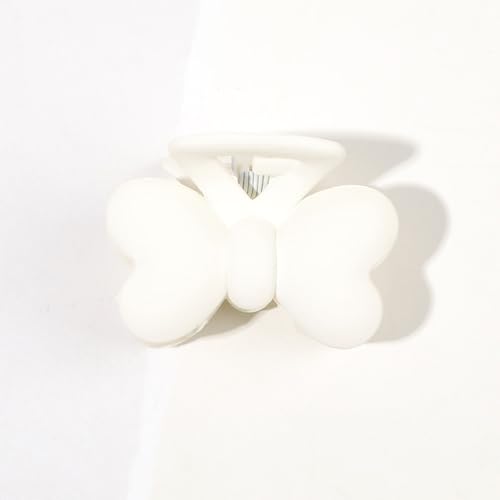10 Stück Haarklamme,Kunststoff Rutschfester Haarspangen,Mini-Haarnadel,Haarklammern Matt,Modisches Haarschmuck,Haarstyling-Zubehör für Frauen Dickes und Dünnes Haar,Schmetterling-Weiß,4 cm von Blausky