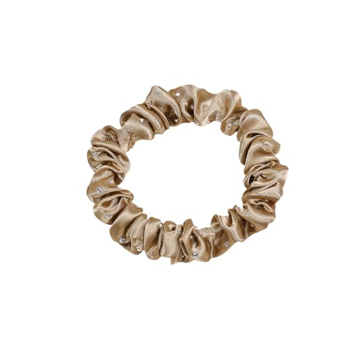 10 Stück Satin Haargummi,Stoffhaarband Dünnes Haarband Klein Silk Scrunchies Weich Elastische Haarseil Elegante Haarschmuck für Damen Lange Feine Oder Dicke Lockige Haare,Hellkaffee von Blausky